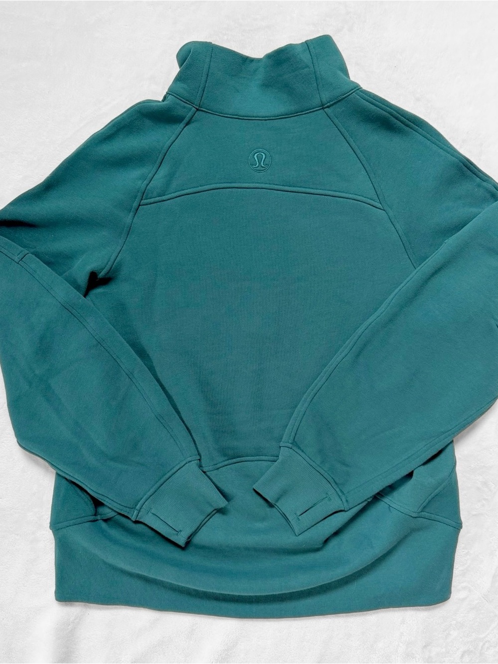 NWT Lululemon Scuba Oversized Funnel Neck Half Zip *Long – Storm Teal – M/L - Picture 3 of 11